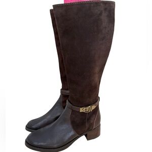 Etienne Aigner Brown Knee-High suede and leather Women's Boots size 6 New